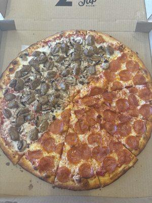 Pepperoni Pizza ** Sausage & Mushroom Pizza **