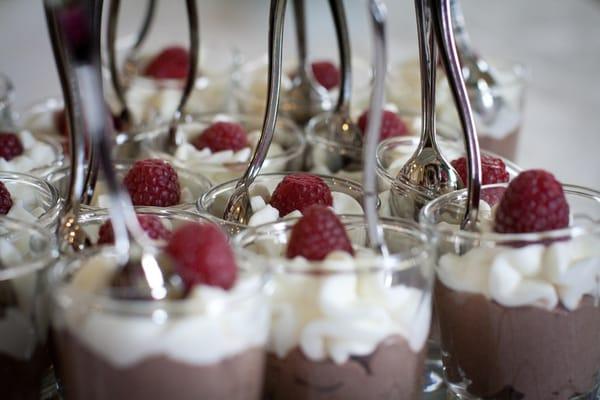 Our decadent mini chocolate mousse cups.