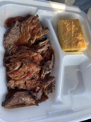 Beef Brisket and cornbread