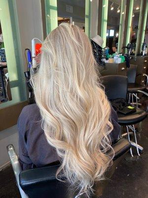 Full head of blonde highlights