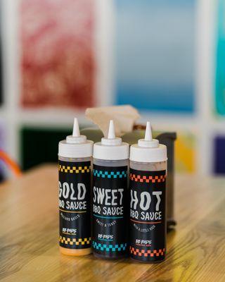 3 signature BBQ sauces for you to choose from!