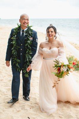 Our elopement at Kualoa Ranch, picture by Jenna Lee