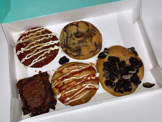 Cookies & Cream, Ave Maria, brownie, brookie, and red velvet