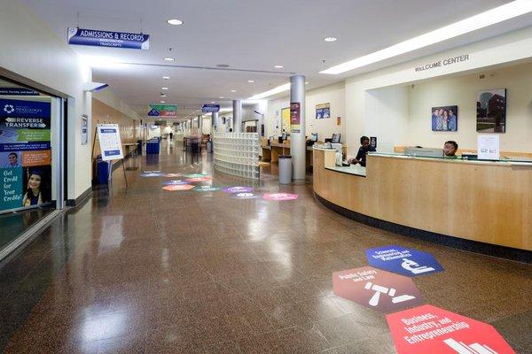 Admissions and Records in Bladen Hall at Prince George's Community College.