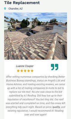 Review from satisfied homeowner.