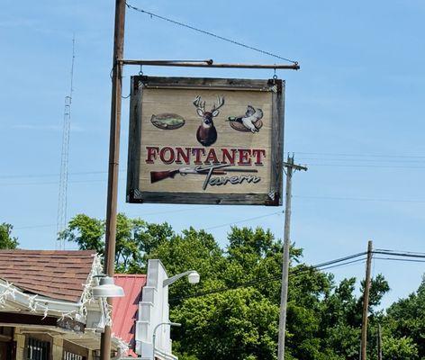 Sign outside the tavern