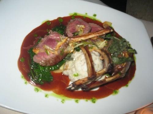 rack of lamb w/black truffle mashed potatoes