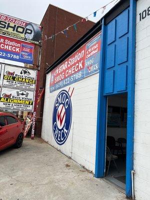 Smog check at Star Station on Broadway.  Always quick service. In and out in 15 minutes! Best in town. Mention the yelp coupon for $12 off!