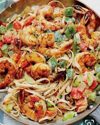 Creamy Cajun pasta with sauteed Shrimp