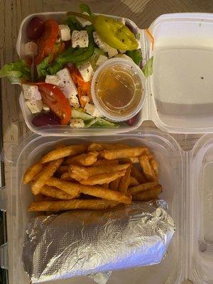 Gyro platter - comes with fries and a side geek salad