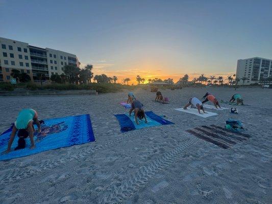 Rise & Shine Beach Yoga classes in the Fall are simply breathtaking.  Register and join us, we would love to meet you.