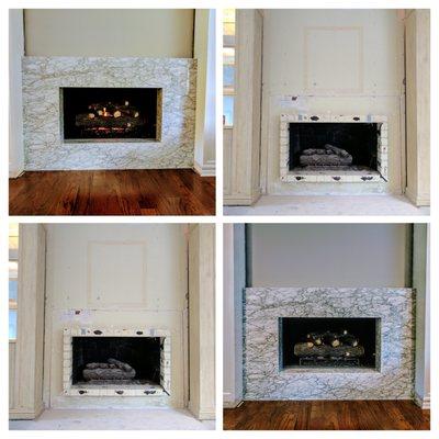 @kingsfireplace #before #and #after #stone #Gas #fireplace #rc #logs