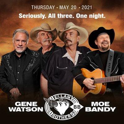 Gene Watson, Bellamy Bros, Moe Bandy at Houston's Arena Theatre