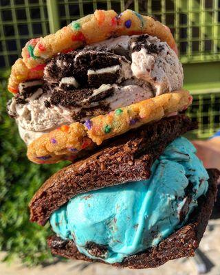 Funfetti with cookies and cream ice cream. Brownies with Bear Batter ice cream