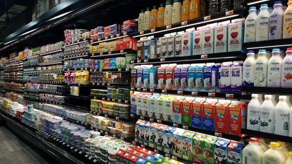 Portion of dairy aisle