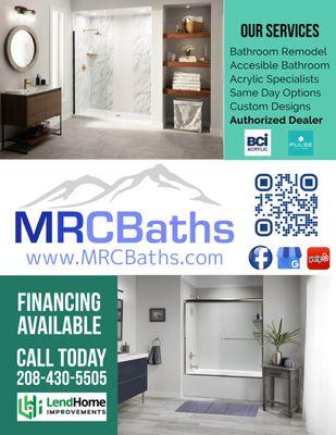 MRCBaths bathroom remodeling with Financing options