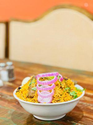 Weekend special at GODAVARI DENVER - Guntur Bilal Mutton Biryani ! Packed with bold spices and tender mutton, this is one dish you don't wan