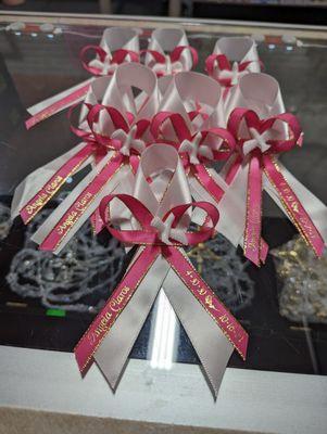 Printed ribbons for funeral, listones grabados