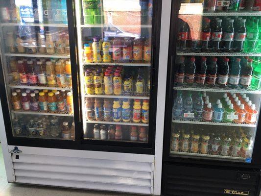 Beverage selections, they also have a smaller cooler full of energy drinks.