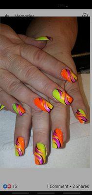 Neon summer nails