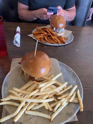 I had the haywire burger and my husband had the avocado ranch burger