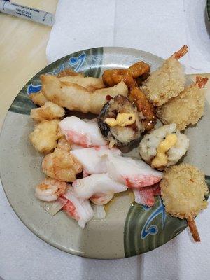 Example of seafood and sushi