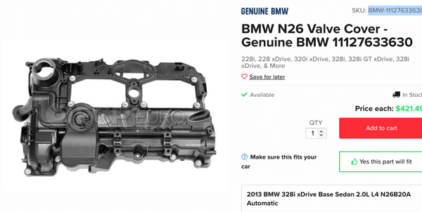 Genuine BMW part is somehow 37% cheaper than whatever part they require me to replace that didn't need replacing.