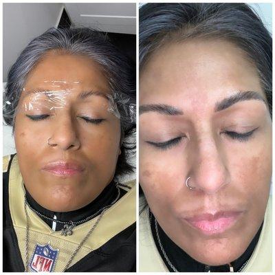 Eyebrow Lamination, Before/After