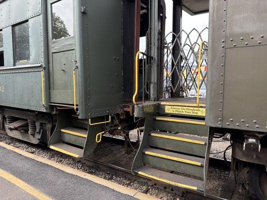 Getting ready to board the train