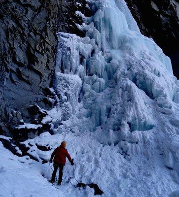 Ice Climbing on Marble Falls in Marble, CO