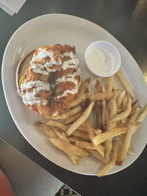 Buffalo "chicken tenders" sandwich