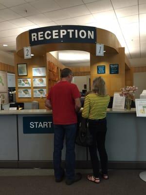 the friendly and helpful reception desk