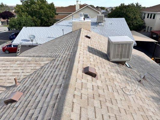 Golden amber reroof done by Francisco Hernandez (project manager of ridgeview roofing and restoration