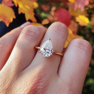 Lab grown diamond engagement ring