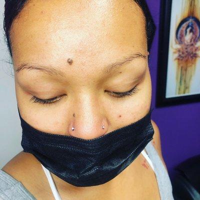 Double nostril piercing. Messages me for your next appointment 915-861-4823