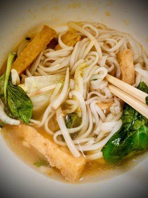 Vegan / tofu pho with vegan broth- delicious.