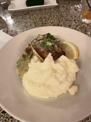 Chilean Sea Bass with mashed potatoes