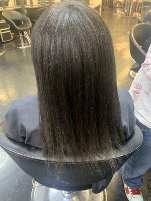 Wash, blow-dry, flat iron