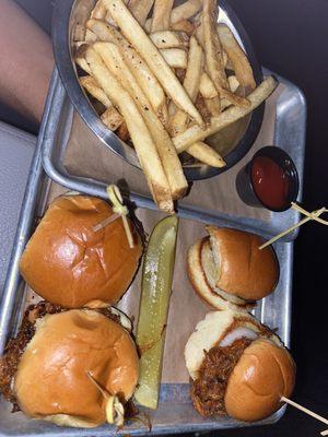 Sliders and fries