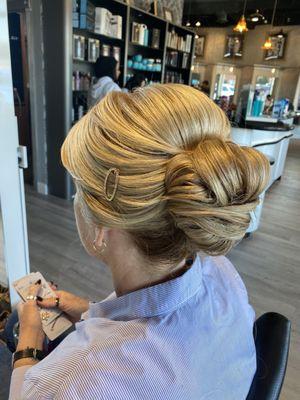 Updo for a black tie wedding