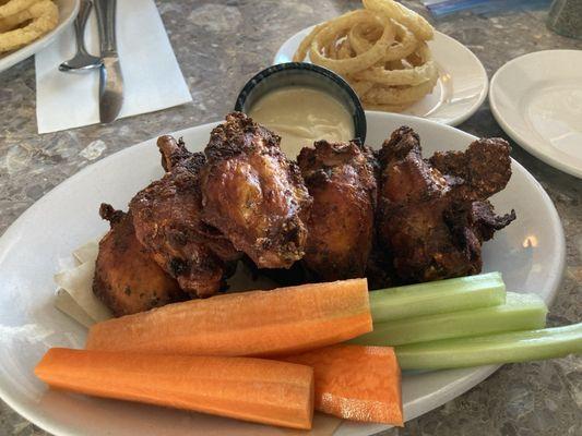 Chicken wings and the  Onion rings