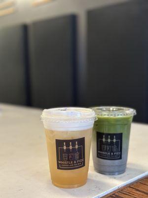 Nitro Nitro Jasmine (left) Black Sesame Latte (right)