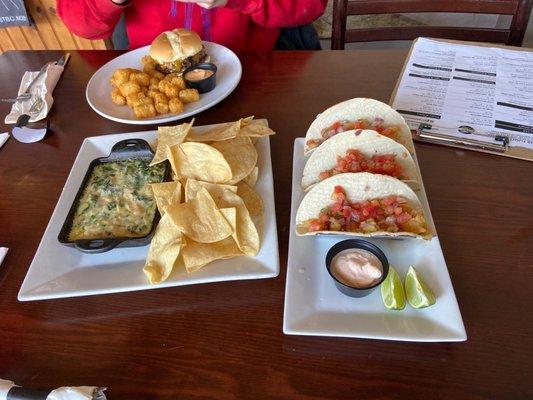 Yummy food! Tater tots are a must. Crispy on the outside and soft on the inside.