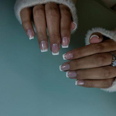 Square Dual Form French Manicure