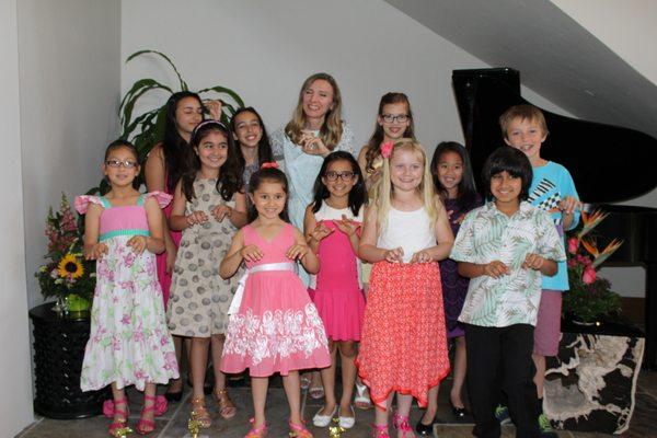 Some of Natalya's students during a piano recital in Summerlin.