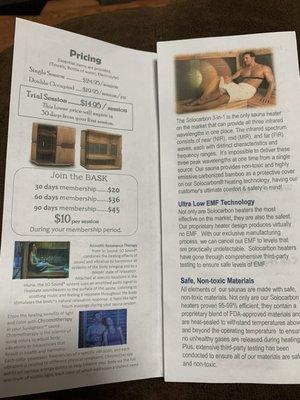 Infrared Sauna Pamphlet