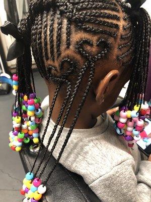 Braids with hair added