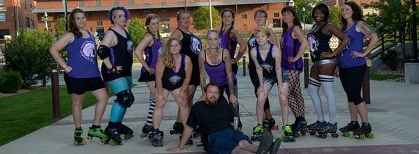 roller derby team and coach