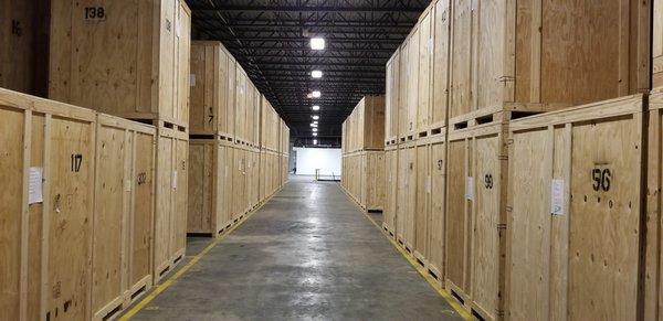 Vaulted storage inside of our Northborough storage facility.