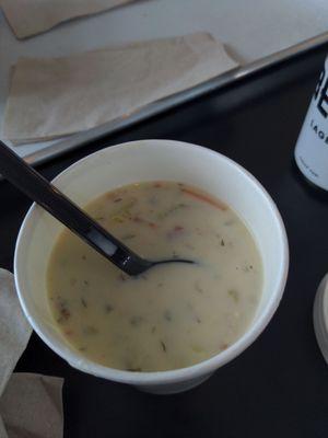 Homemade clam chowder